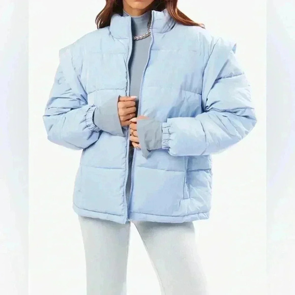 Snap Off Sleeve Nylon Puffer Jacket - Picture 1 of 9